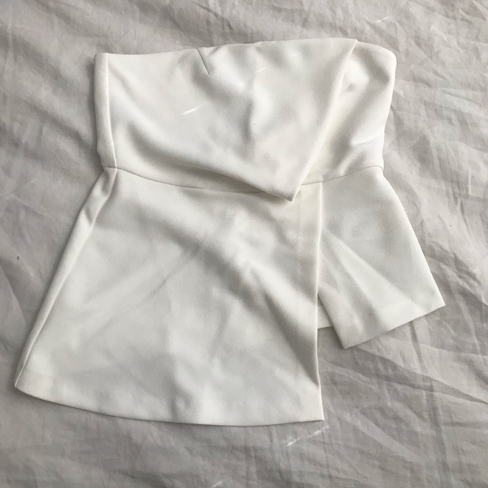 TopShop structured asymmetrical strapless top